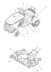 Decal Group Diagram and Parts List for 2988141-ELT19540RD 2009 Briggs and Stratton Lawn Tractor